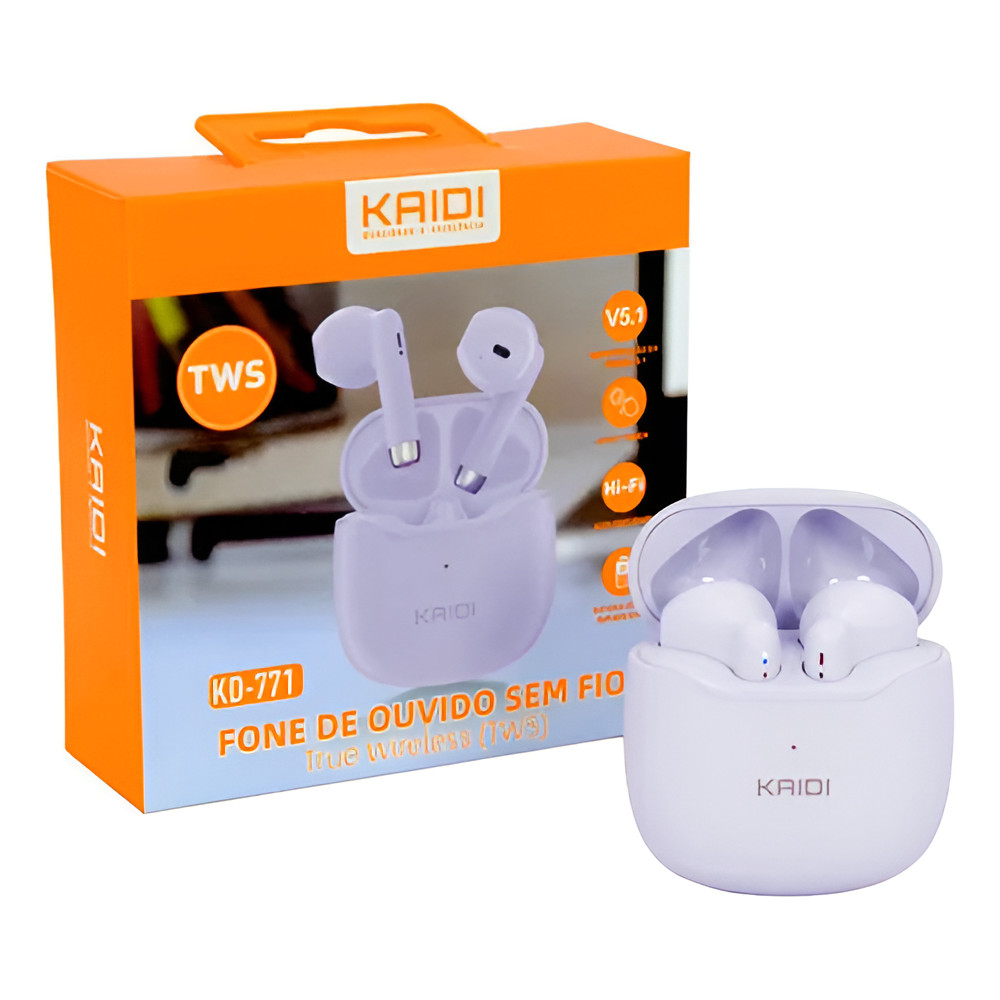 Fone De Ouvido Bluetooth P/ Celular Kaidi Tws Kd-771 Sem Fio
