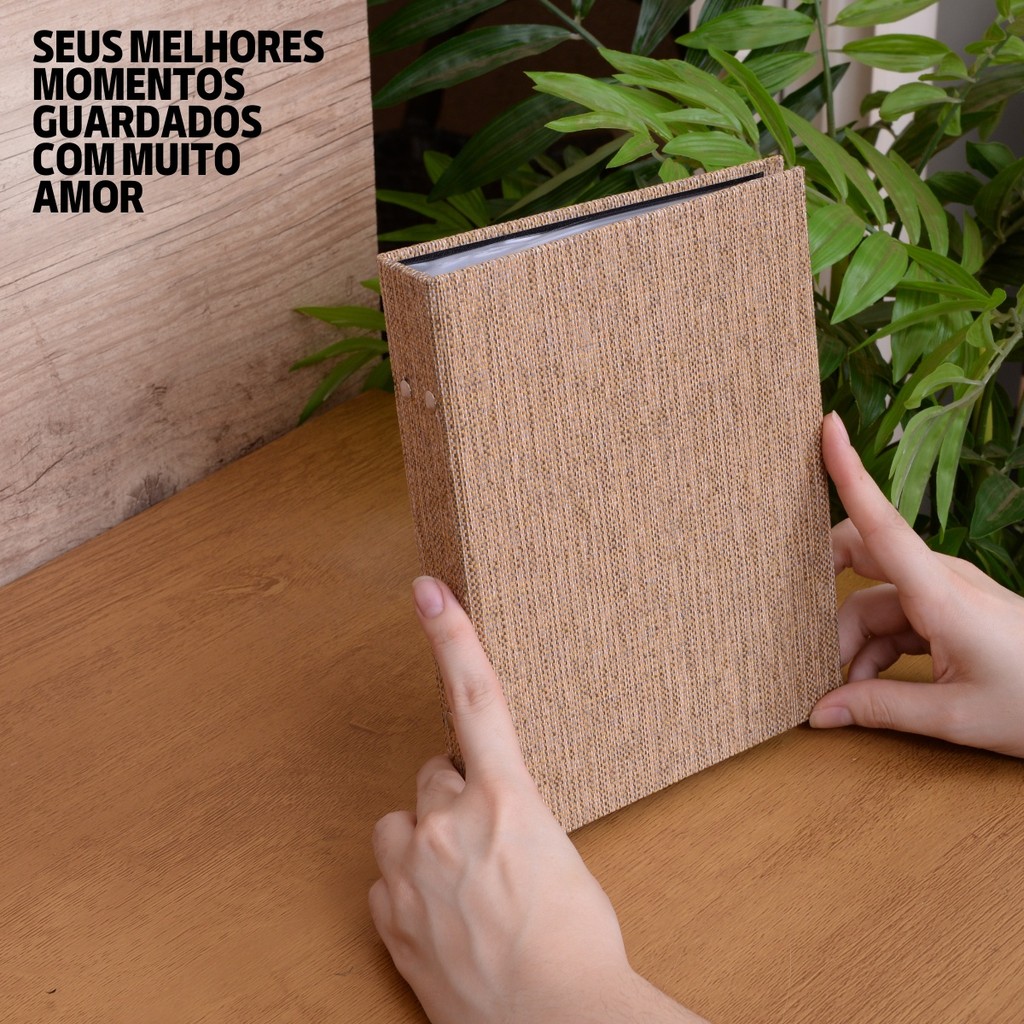Álbum Fotográfico 160 Fotos 15x21 JUTA DOURADO Adulto Bodas de Ouro