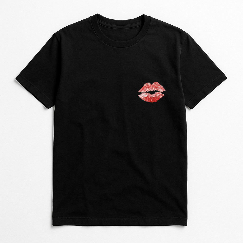 Camiseta Unissex de Algodão Estamapada Beijo Premium Design Clássico, Confortável e Versátil