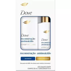 Kit Shampoo Dove 350ml + Condicionador Dove Reconstrução+ Aminoácido Expert em Danos 175ml