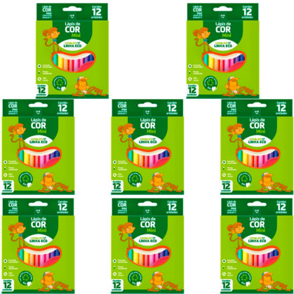 Kit 8 Mini Lápis de Cor Leo leo 12 Cores em Oferta na Shopee