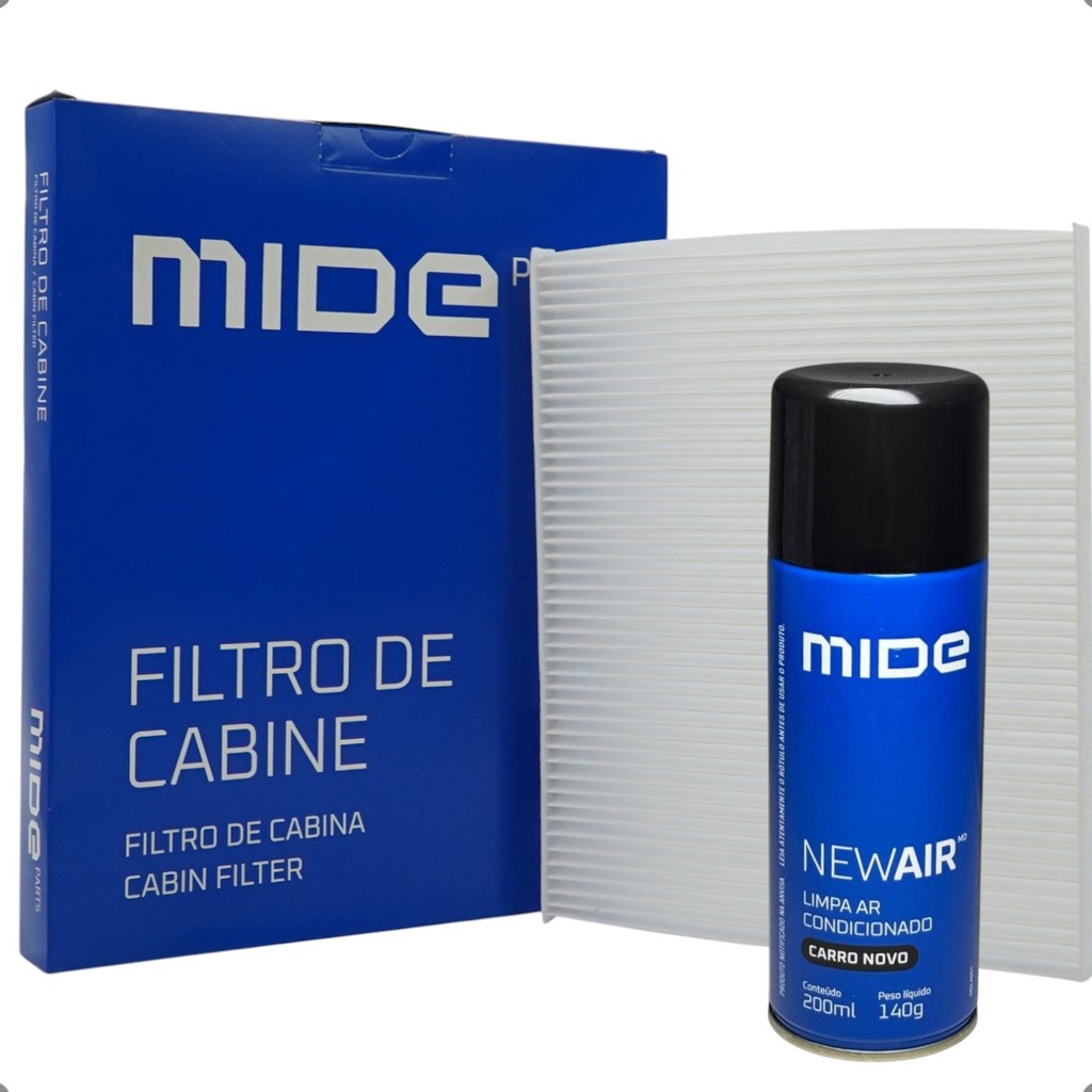 Kit Filtro do Ar Condicionado E Higienizador Mide Parts Ecosport Fiesta Ka