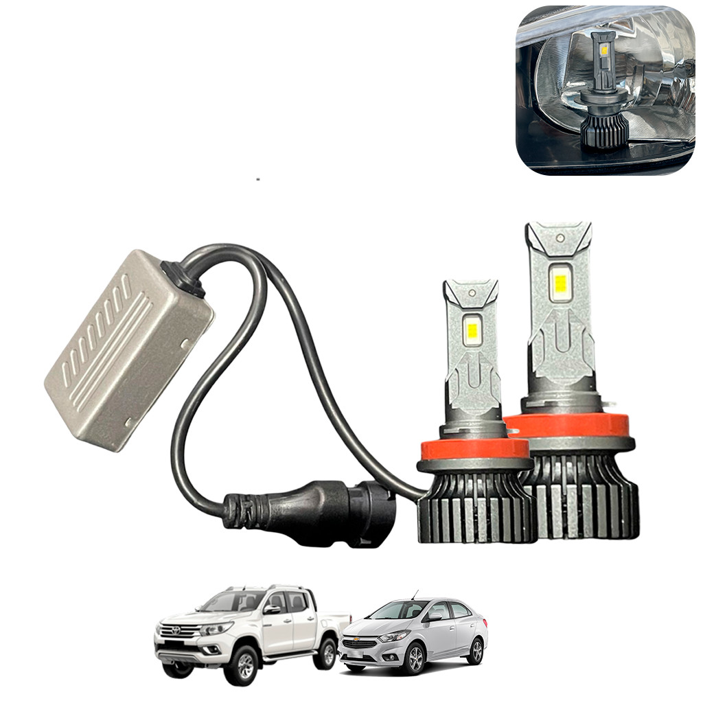 Lâmpada LED MINI  H11 70W 7000lm 6500K Canbus NÃO ACUSA ERRO NO PAINEL PLUG AND PLAY