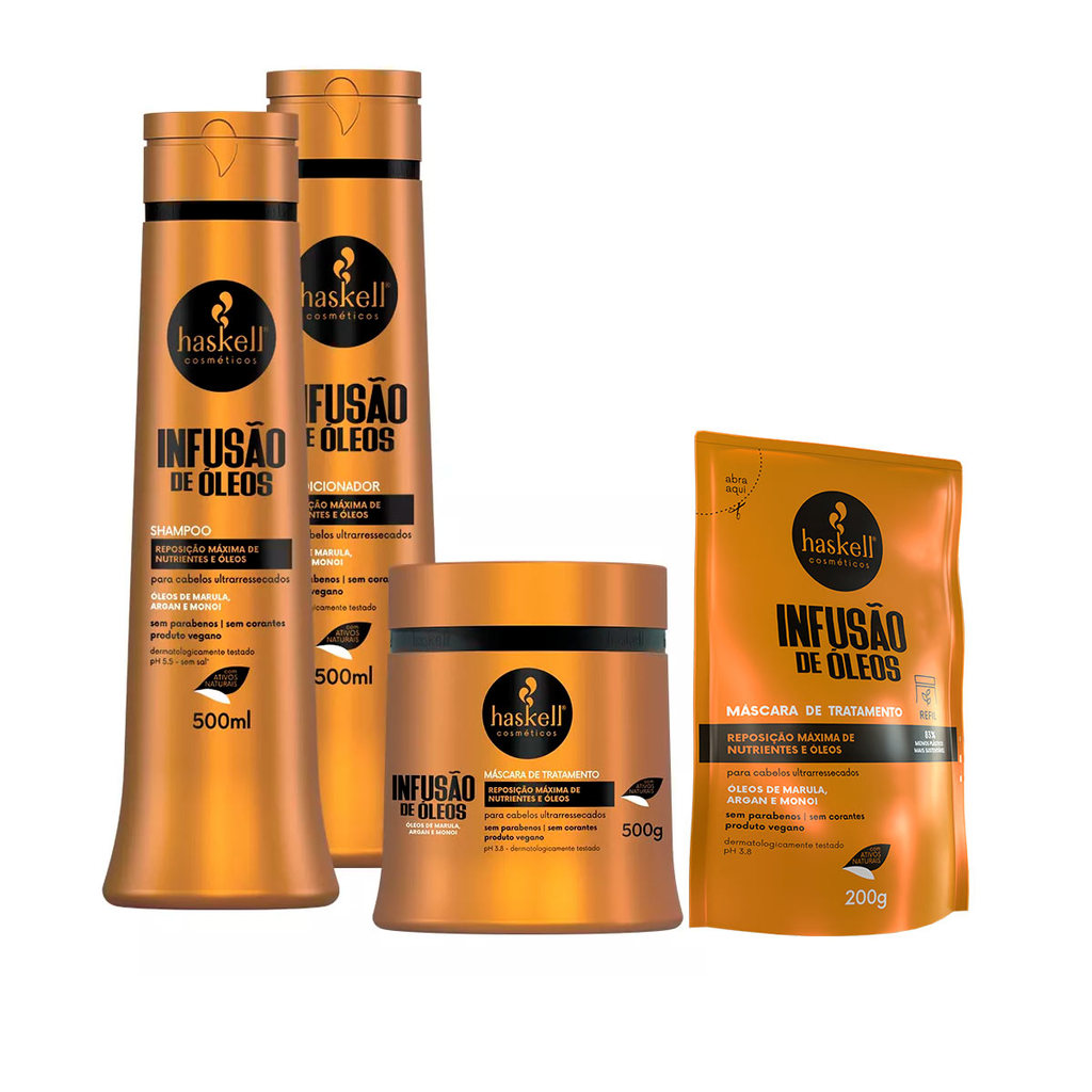 Kit Haskell Infusão Shp/Cond/Másc 500ml +BrindeRefil200g