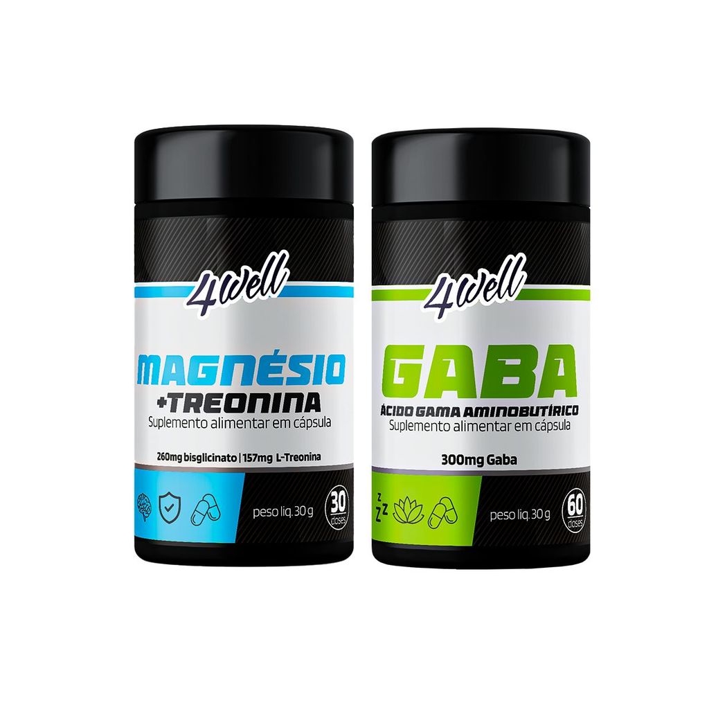 Kit Calma e Foco Magnésio Treonato + GABA em Oferta na Shopee