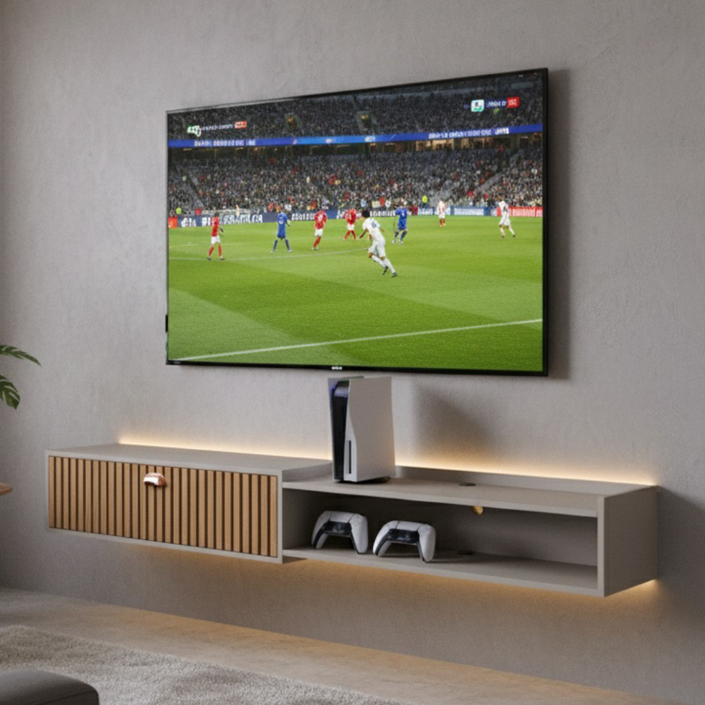 Rack King 1.80cm Decoração Sala Estar TV 75 polegadas Nicho Organizador 1 Porta - RPM