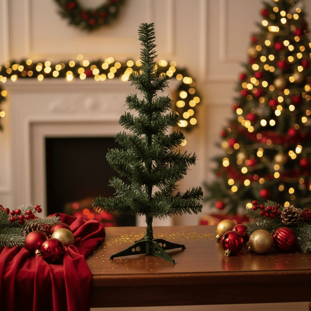 Árvore de Natal Verde 60cm com Base - Wincy Natal / Pinheiro Decorativo Mesa Sala / Festas Natalinas