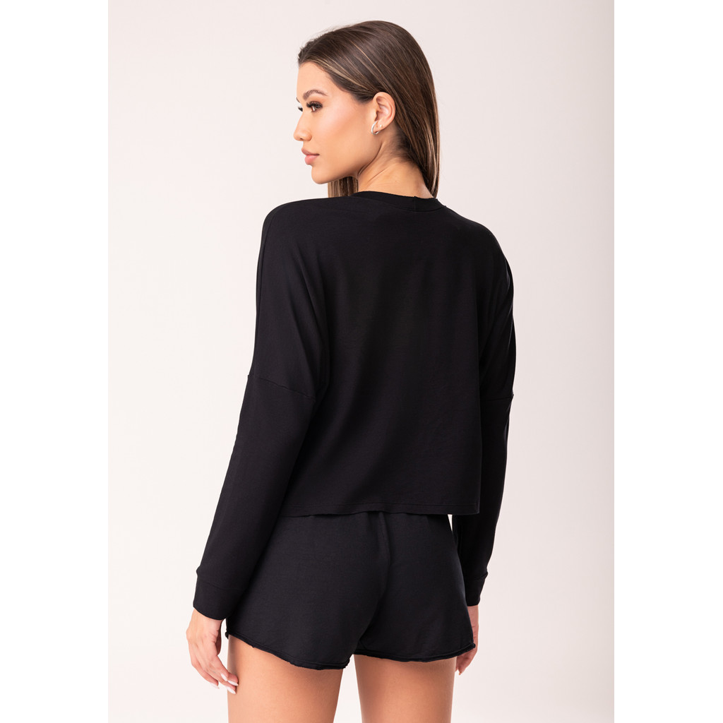 CROPPED FEMININO MOLETINHO MANGA LONGA OASIS DLK — imagem 2 de 2