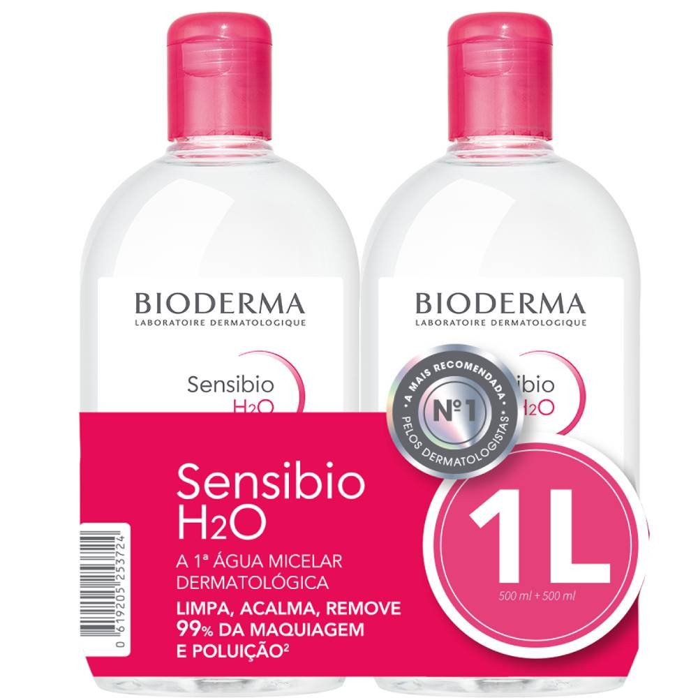 Kit Água Micelar Bioderma Sensibio H2o 500ml + 500ml em Oferta na Shopee