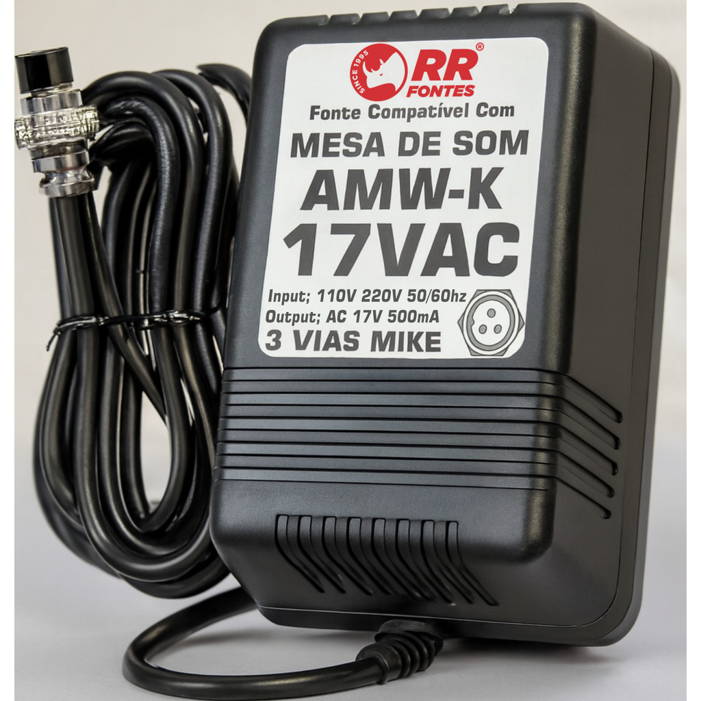 Fonte 17v Para AMW Mesa De Som K8 V2 K6 K10 K12 K16 K802 K1002 MESA Nova Bivolt