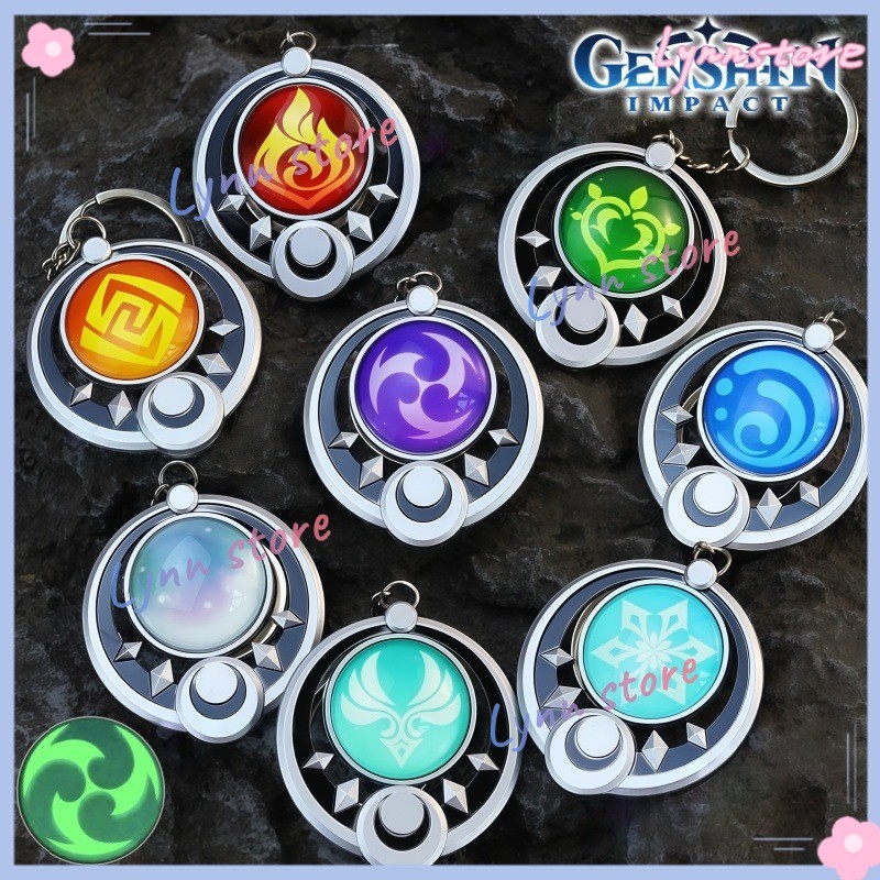 Chaveiros De Visão Luminosa GENSHIN IMPACT MOON WHEEL Vision NOD-KRAI Chaveiro De Vidro Dupla Face