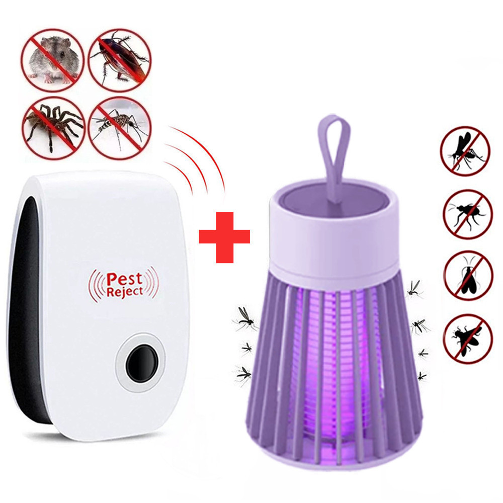 Kit silencioso de controle de insetos 24 horas por dia, 7 dias por semana: repelente + assassino ultrassônico de Mouse em Oferta na Shopee