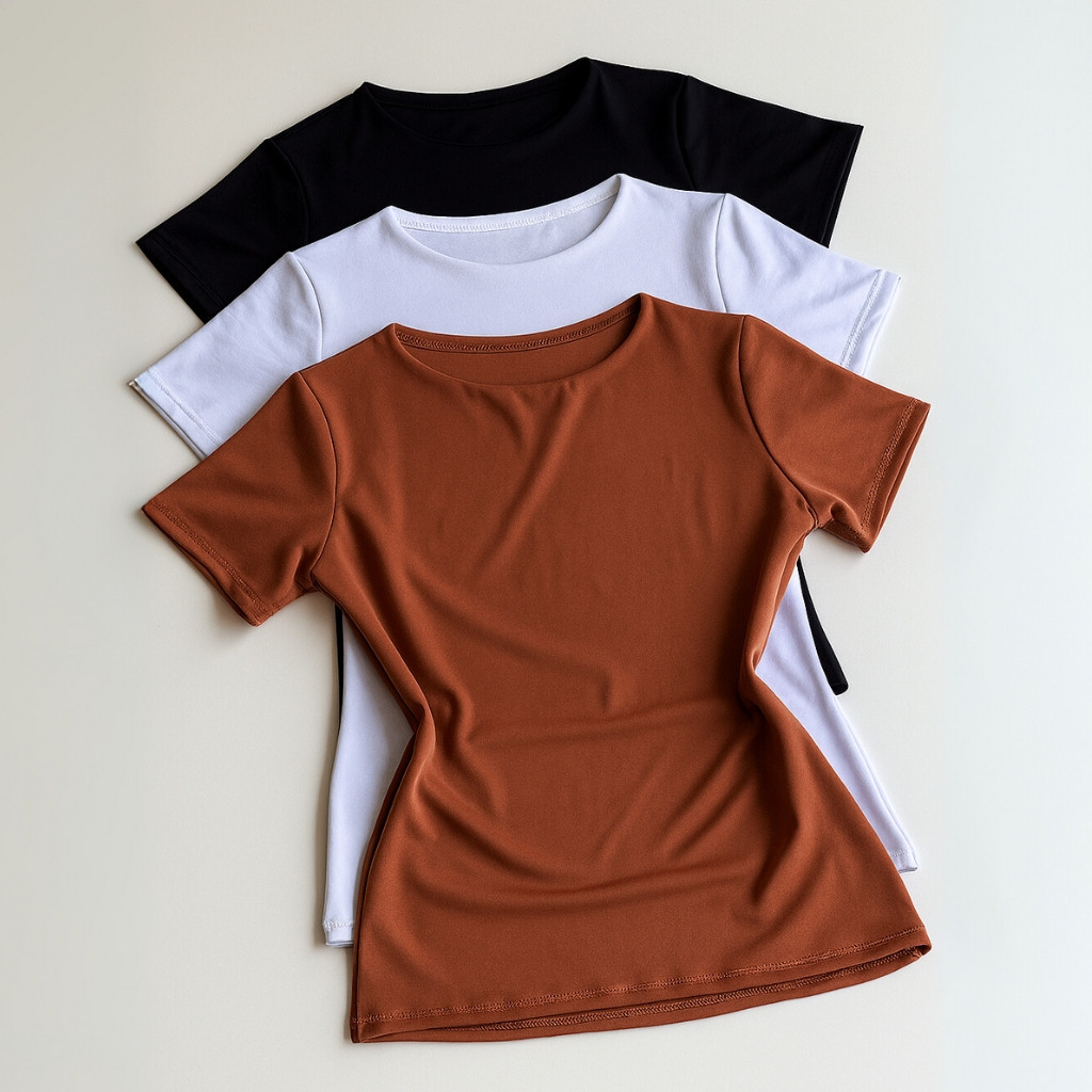 3 Kit Blusa Academia Dia a Dia Básica Suplex Manguinha