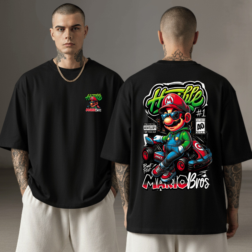 [Camiseta Premium em Algodão Puro]GXG Camiseta Oversized Bart Camisa Long Line Streewear 100% Algodao Envio Imediato