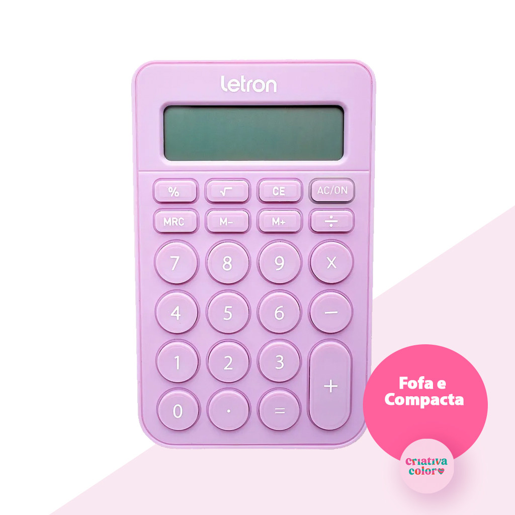 Calculadora 8 Digitos de Mesa Candy Lilas Letron