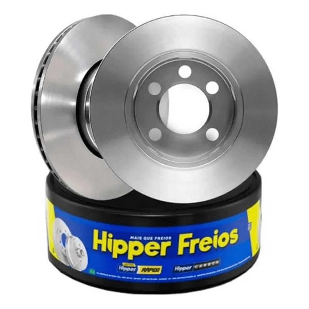 Par Disco de Freio HIPPER FREIOS Ventilado para Volkswagen CrossFox Fox Space Cross SpaceFox 1.0 1.6 - Cod. HF81A