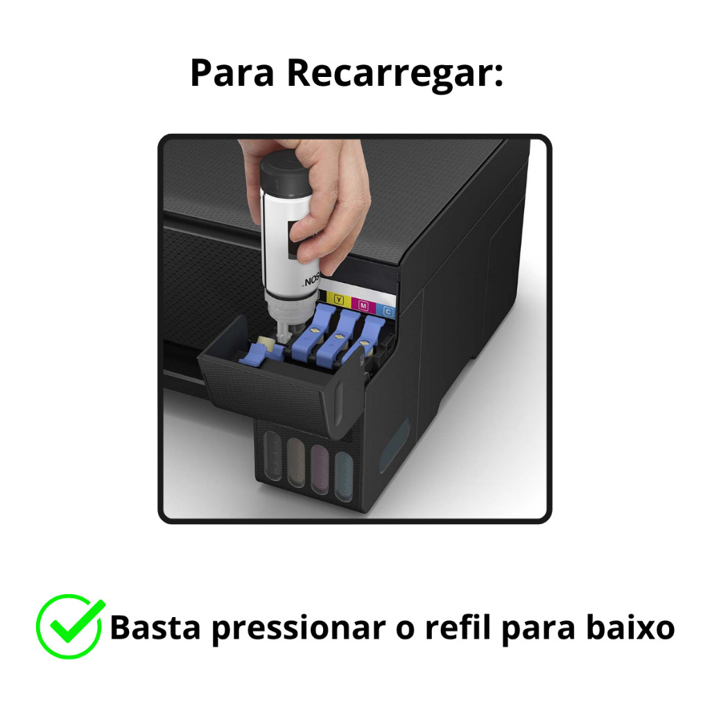 3 Tintas Para Epson Preto L3250 L3150 L3210 L3110 L5290 T544 BK — imagem 2 de 2