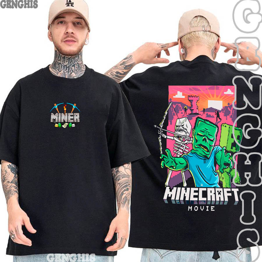 Camisa Minecraft jogo Sobrevivência Movie Camiseta Infantil Adulto Camisa Algodão