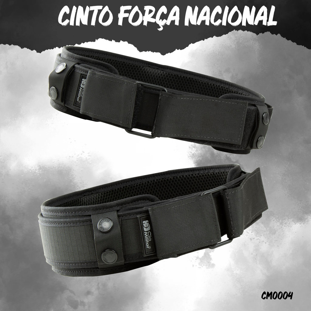 Cinto Tático Metal C/ Protetor Lombar Acolchoado Operacional Guarnição Força Nacional Cia Militar