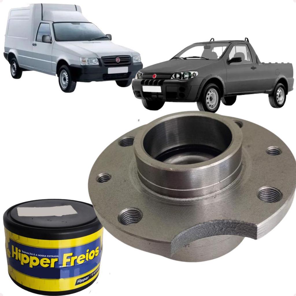 Cubo Roda Traseiro Rolamento Strada Fiorino Sem Freio ABS Hipper Freios