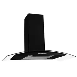 Coifa De Parede 80cm Vidro Curvo Duto Slim Fogatti Black 110V