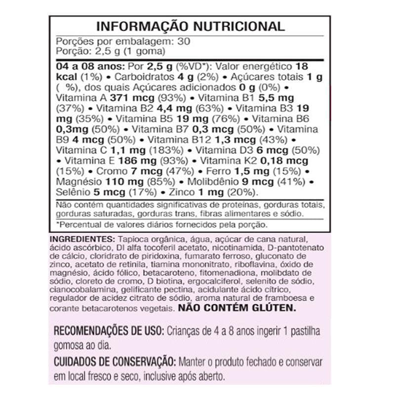 Detalhes do Suplemento Alimentar Borg Gummy Kids Multivitamínico Sabor Framboesa 30 Gomas Mastigáveis
