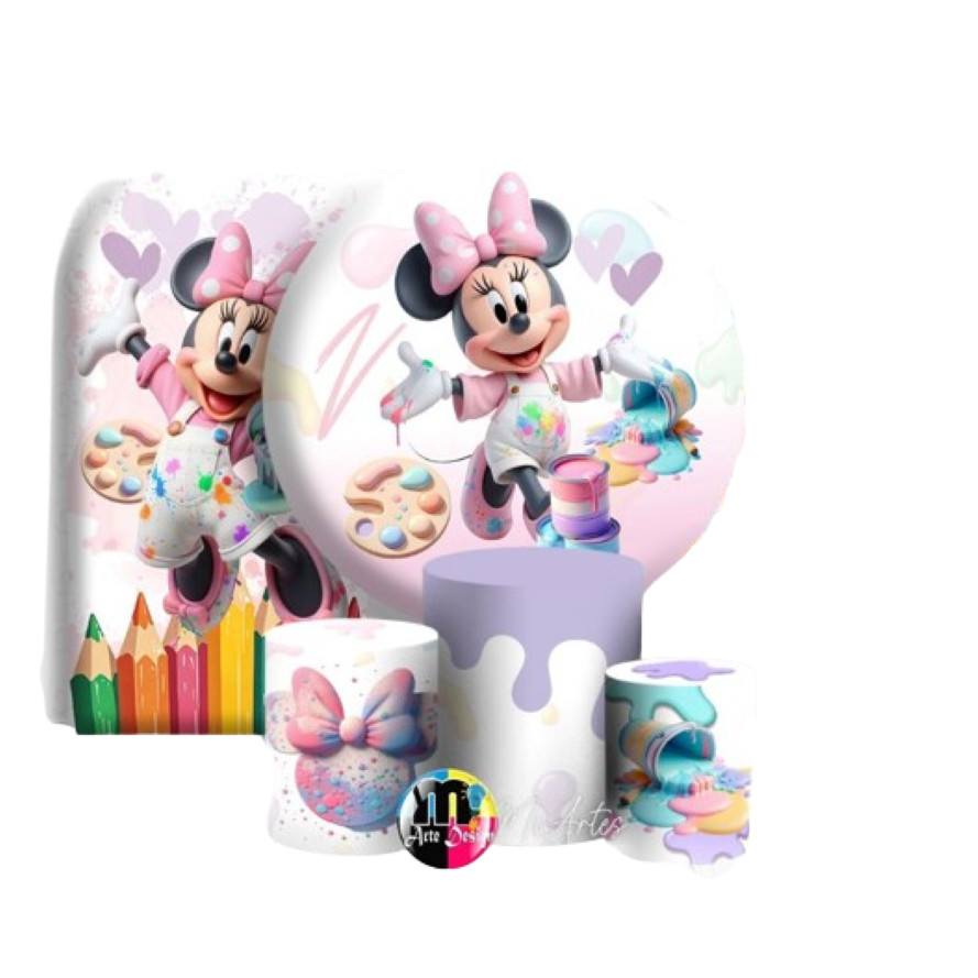 Painel Casado (RED + ROM) + Capas CLD Tecido Subl decor MINNIE