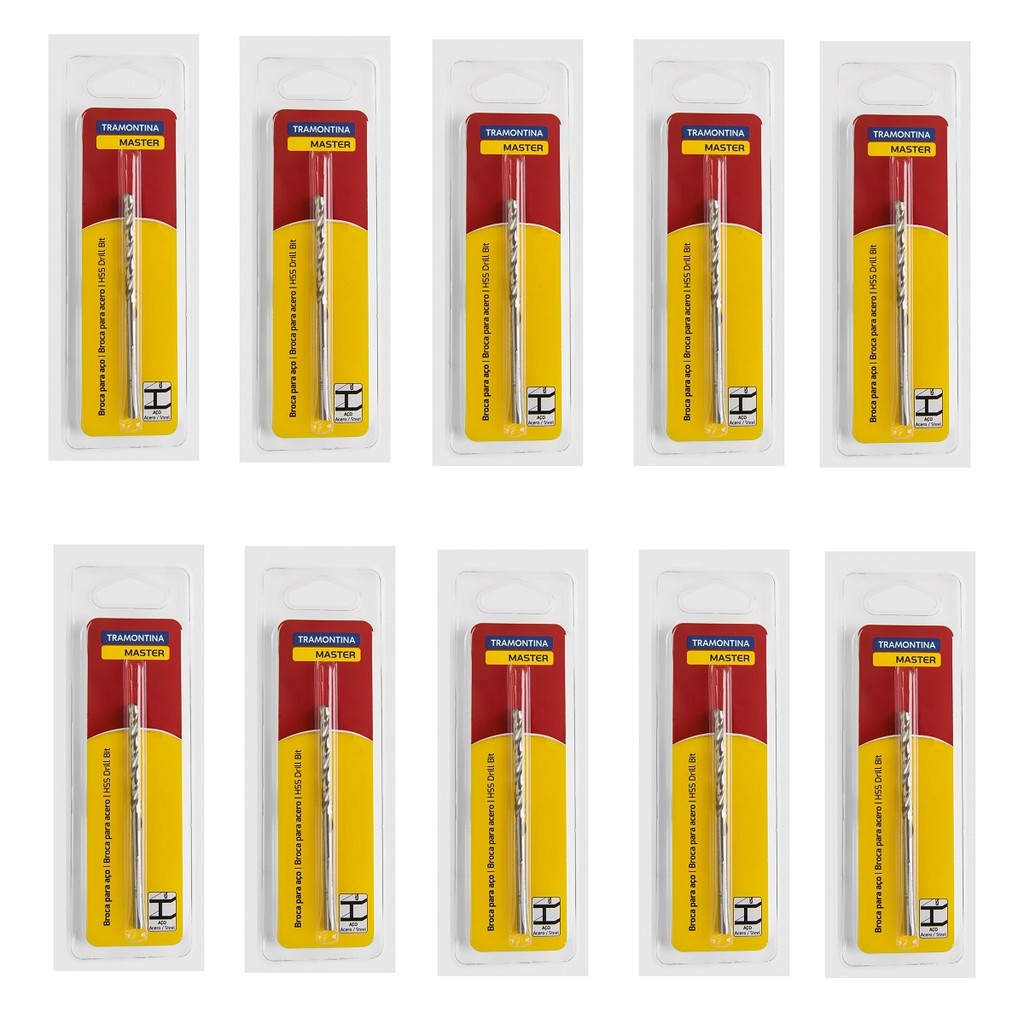 BROCA AÇO RÁPIDO 3,0mm x 61mm TRAMONTINA 43141/113 KIT C/ 10UN