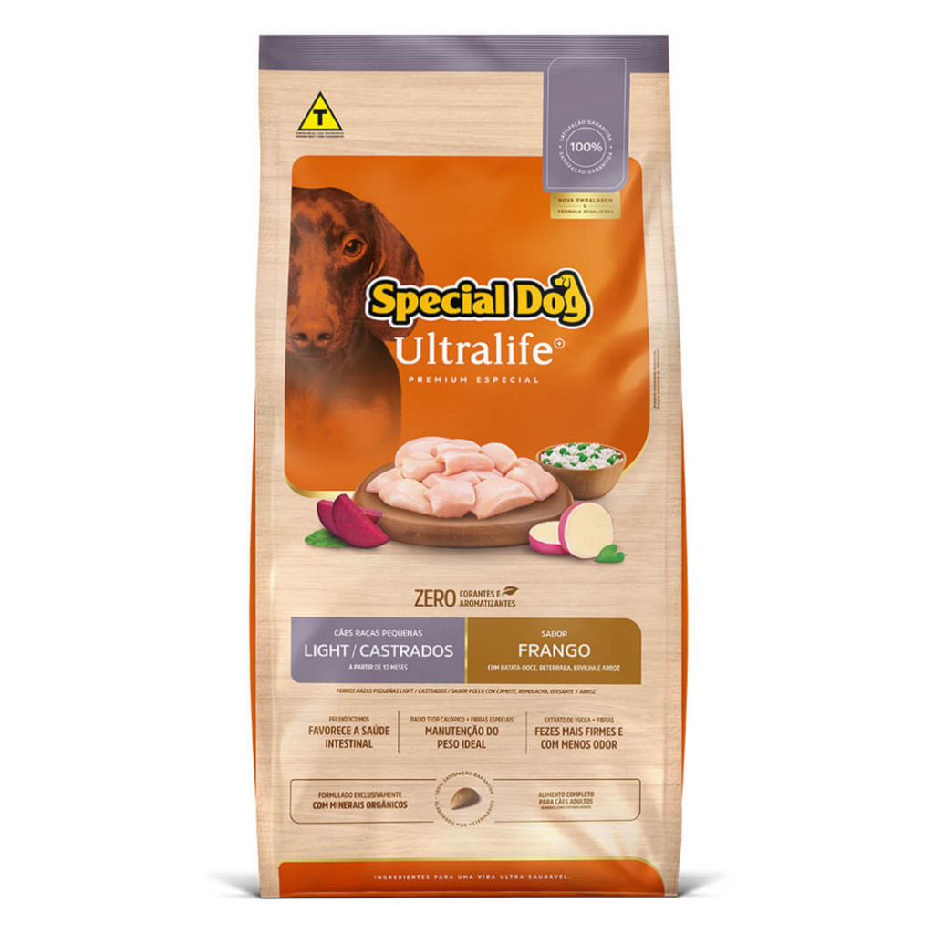 Ração Special Dog Ultralife Light Cães Castrados 3kg Raças Pequenas sabor Frango