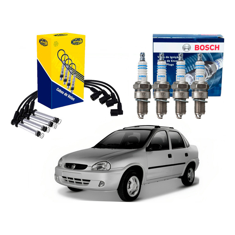 Kit Vela Cabo Marelli° Corsa Classic 1.0 Flex 2005 A 2010 em Oferta na Shopee