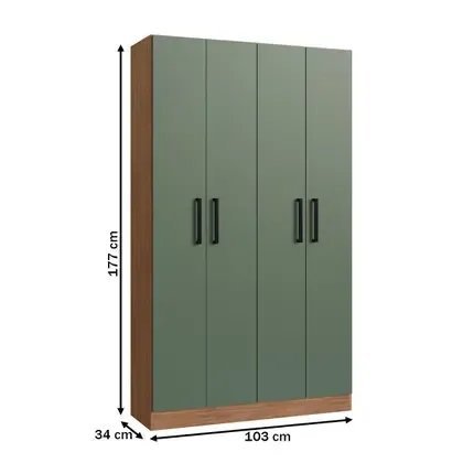 Detalhes do Armário Multiuso Rivera 4 Portas Freijó/Oliva