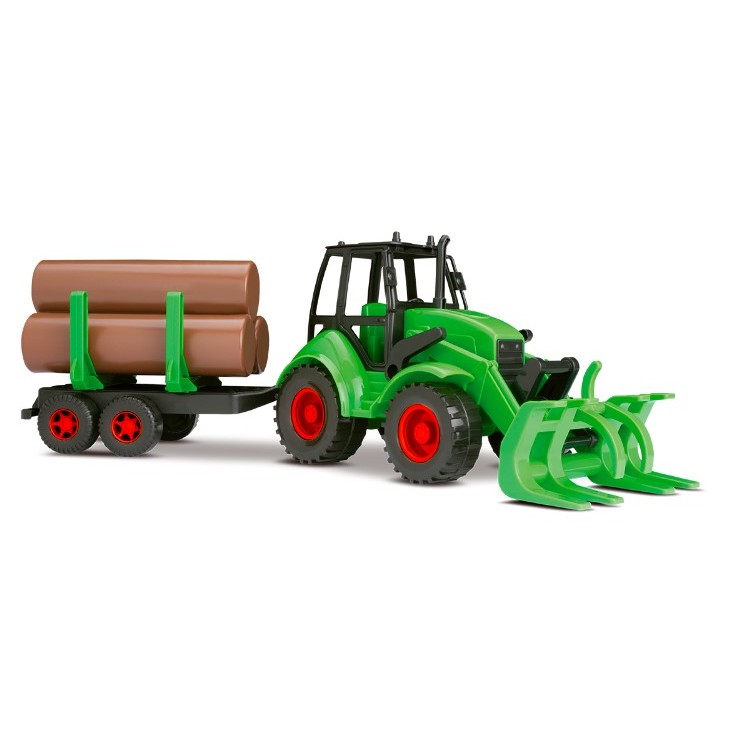 TRATOR DE BRINQUEDO AGROMAX COM 3 TORAS - SILMAR BRINQUEDO