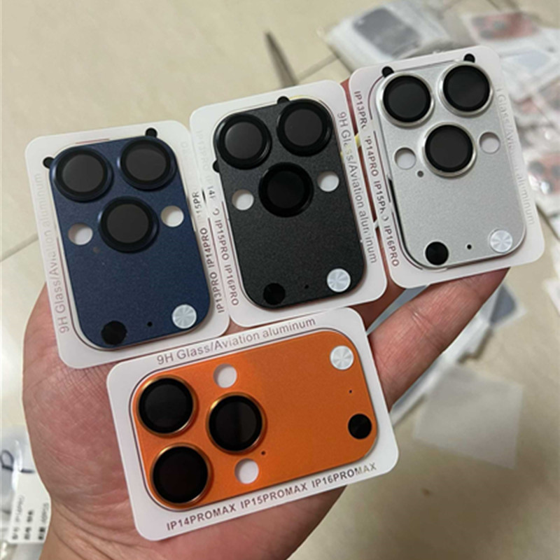 Segundos Mudança 17 Pro Max Falso Protetor De Lente Da Câmera Para IPhone 16 15 14 16Pro 15Pro 17Pro Metal Vidro Proteçã