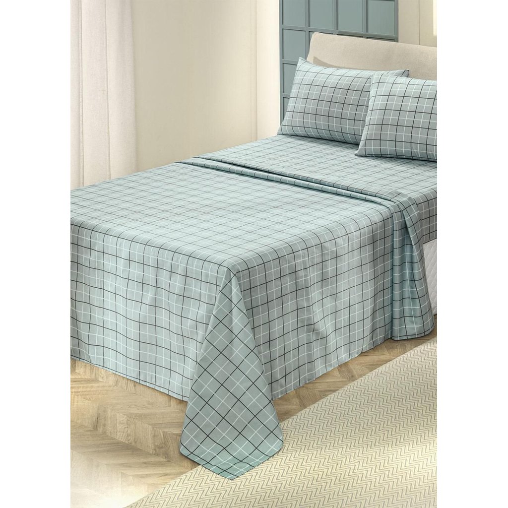 Jogo De Cama 150 Fios Grid King 4 Peças em Oferta na Shopee