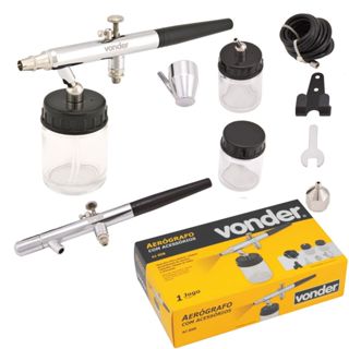 Aerógrafo com acessórios AJ008 VONDER em Oferta na Shopee