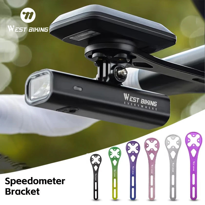 Suporte de Guidão Integrado em Liga de Alumínio WEST BIKING para Ciclocomputadores Wahoo/Bryton/XOSS/Garmin e outros.