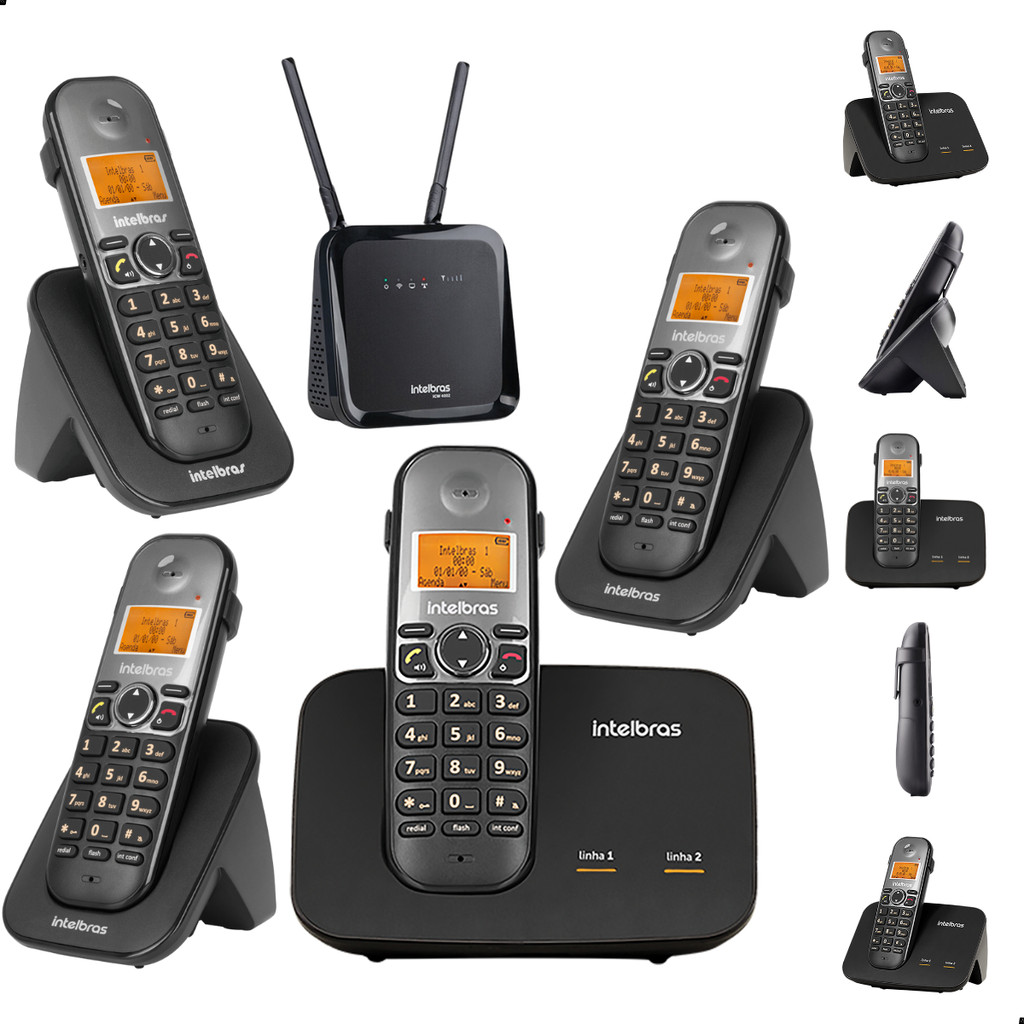 Aparelho Telefone TS 5150 Intelbras Para Chip 4G com Bina Viva Voz e 3 Ramais Adicionais Inclusos