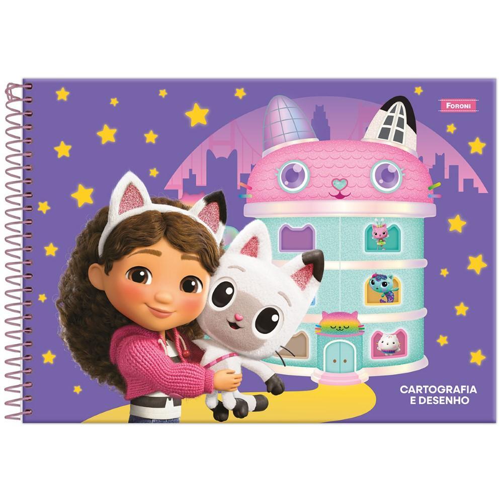Caderno Cartografia e Desenho Grande 20x27,5cm Espiral 80 Folhas A Casa Mágica da Gabby B Foroni em Oferta na Shopee
