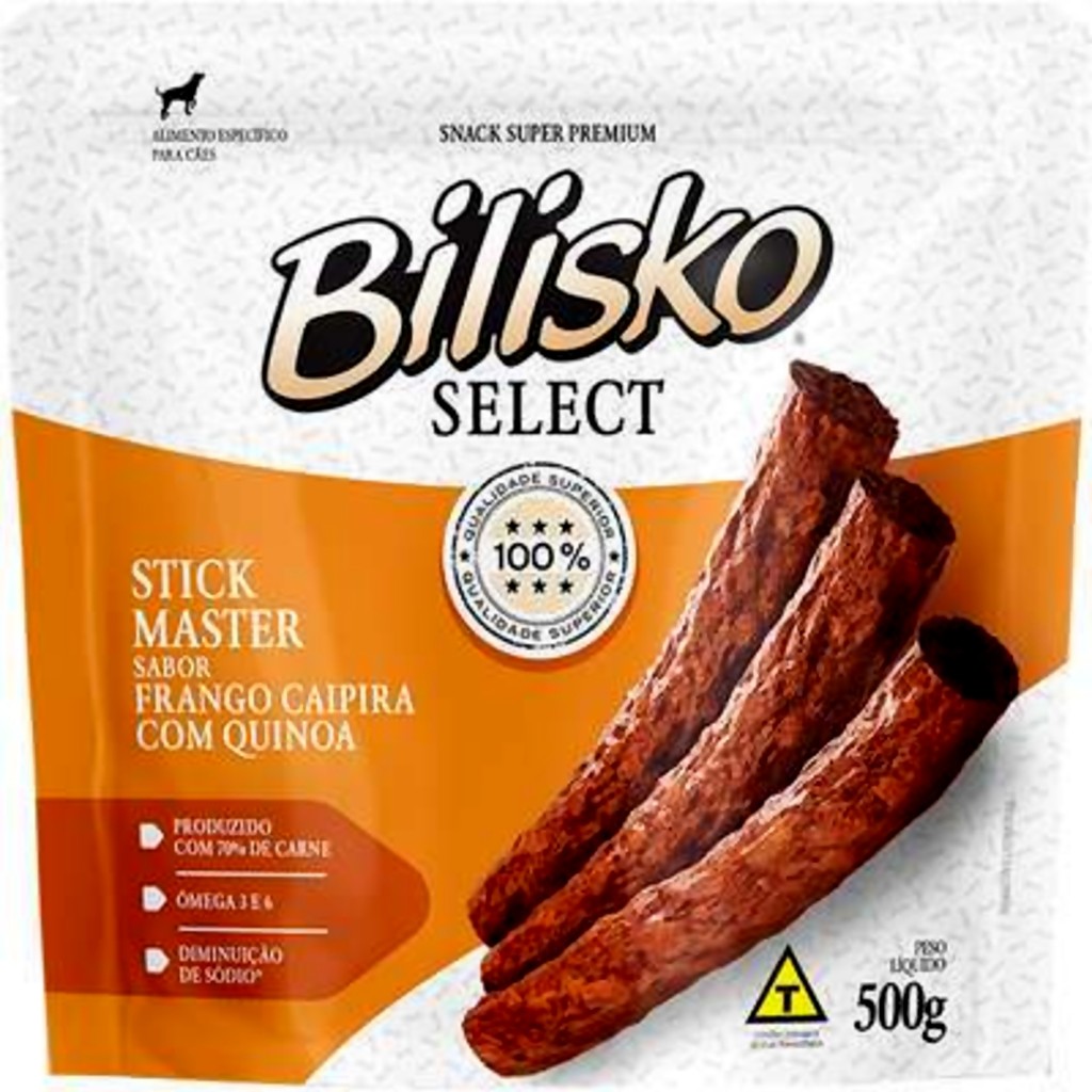 Bifinho Frango com Quinoa Palito Bilisko Petiscos Cães 500g
