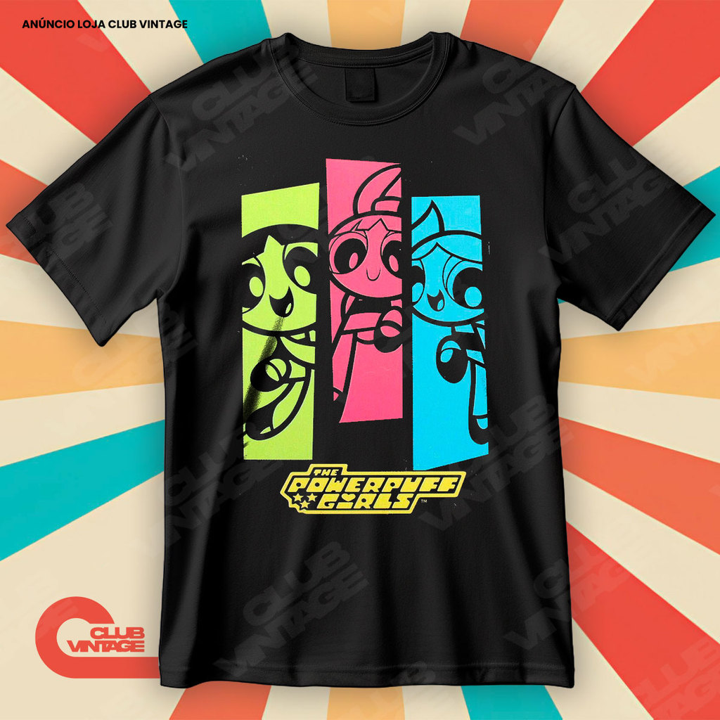 Camiseta As Meninas Super Poderosas Florzinha Lindinha Docinho Desenho Blusa Camisa Filmes e Séries 100% Algodão