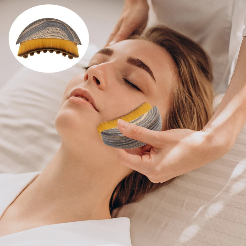 Escova Facial Seca Portátil , Cerdas Macias , Ferramenta De Massagem Linfática Com Contorno , Dispositivo De Escultura , em Oferta na Shopee