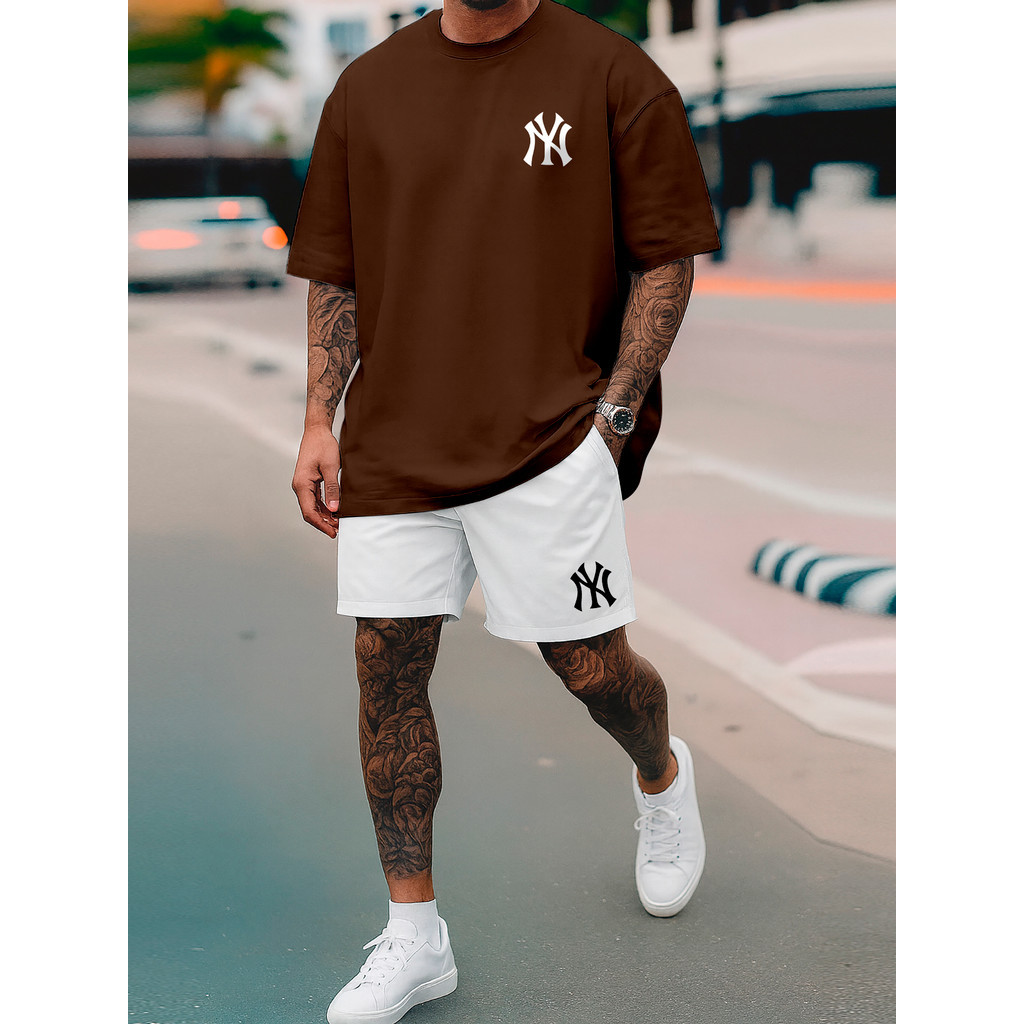 Kit Camiseta e Short tactel masculino - Camiseta 100% algodão-Envio Imediato Kit Camiseta e Short tactel masculino - Camiseta 100% algodão-Envio Imediato