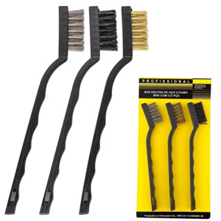 Kit Escova Limpeza Aço Latão Nylon Profissional Multiuso P/ Furadeira Metais Peças Ferrugem Oxidação em Oferta na Shopee