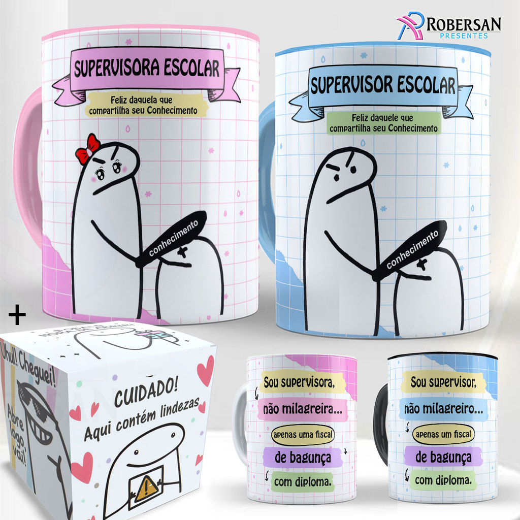 Caneca Personalizada Supervisora Escolar Supervisor Porcelana Café 325ml