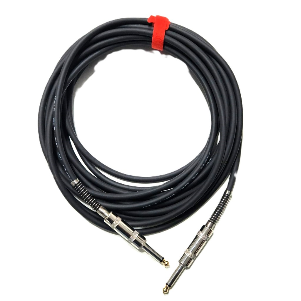 CABO P10 MONO DE 7 METROS BLINDADO TRANÇADO PLUG METAL COM MOLA VIOLÃO GUITARRA BAIXO TECLADO AUDIO