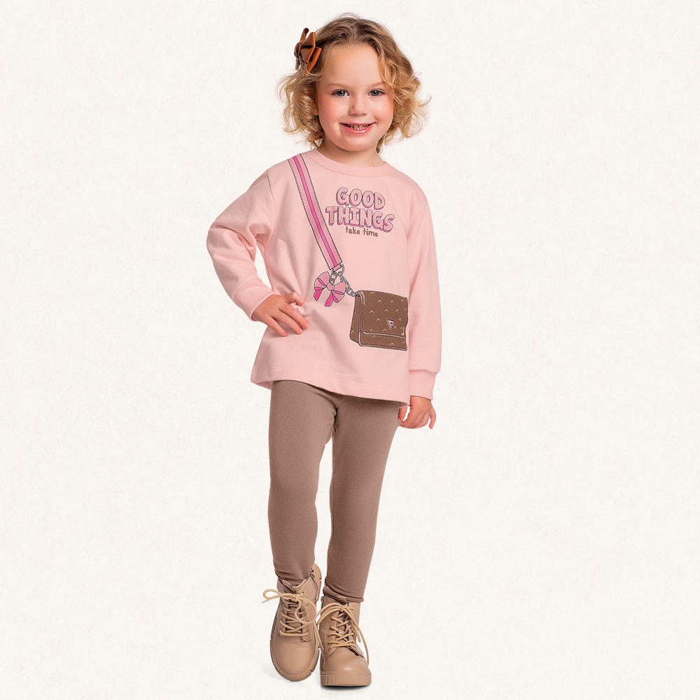 Conjunto infantil blusão em moletom e legging em molecotton good things Fakini