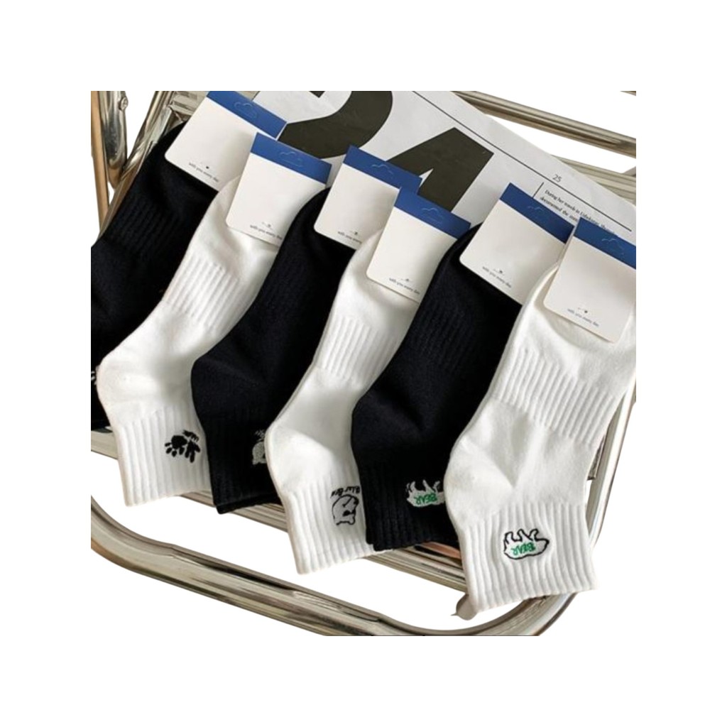 Meias Masculinas Estampas Diversas Cores Preto e Branco 35-40 Kit 1 Par ou 3 Pares