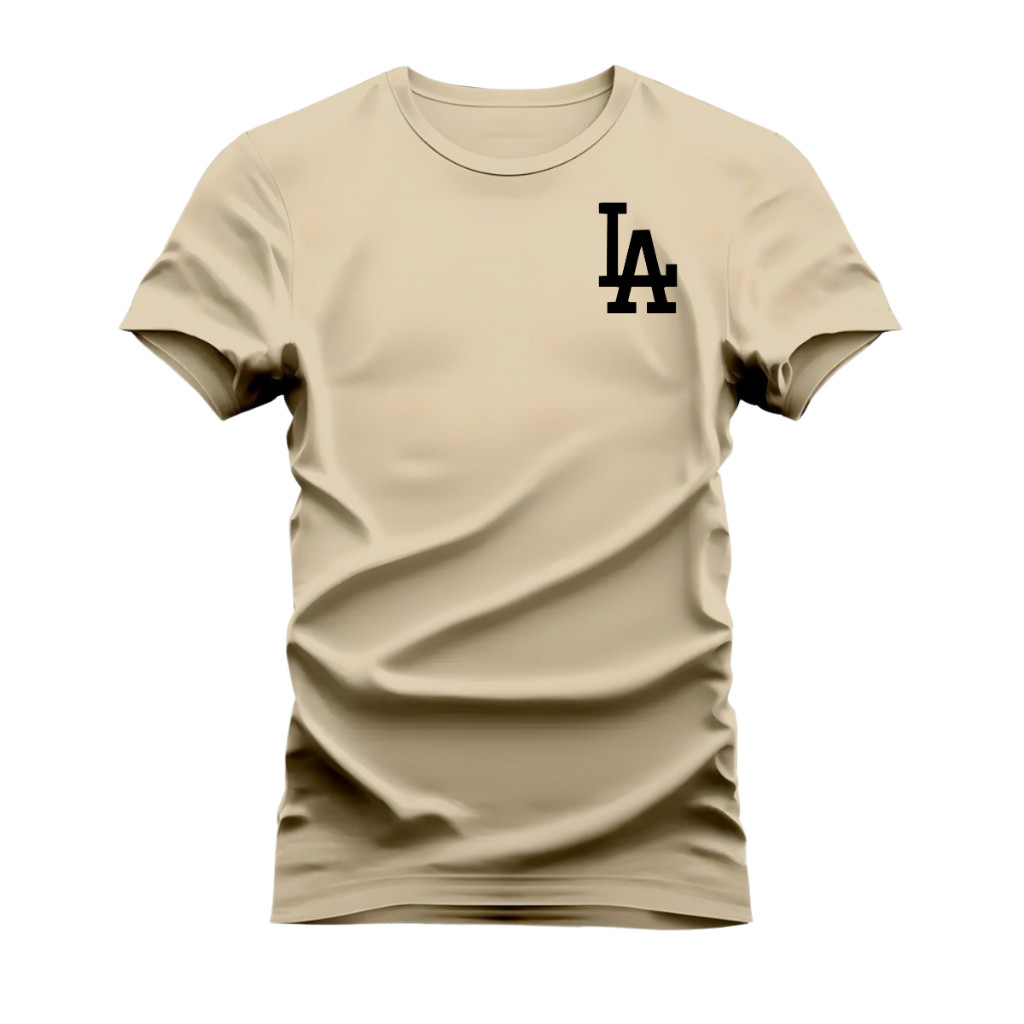 Camiseta Masculina L.A Premium Camisa 100% Algodão Varias Cores P ao GG