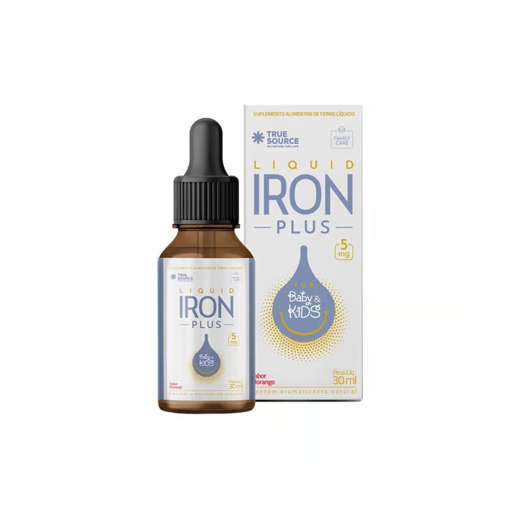 Iron Plus Liquid - 30ml Morango - True Source em Oferta na Shopee
