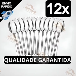 Jogo de Talheres 12 Colheres de Mesa Restaurante Para Cozinha Talher Casa